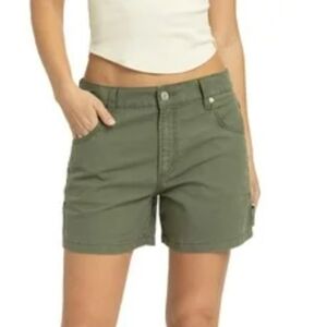 Women's High Rise Carpenter Shorts - Green - Jordache - 22